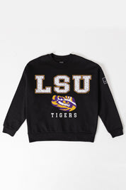 LSU TIGERS LEVEL UP BLACK LABEL PREMIUM FLEECE CREW SWEATSHIRT
