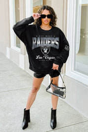 LAS VEGAS RAIDERS POWERHOUSE PLAY BLACK LABEL PREMIUM FLEECE CREW SWEATSHIRT