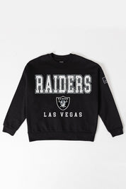 LAS VEGAS RAIDERS LEVEL UP BLACK LABEL PREMIUM FLEECE CREW SWEATSHIRT