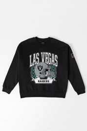 LAS VEGAS RAIDERS VICTORY LANE BLACK LABEL PREMIUM FLEECE CREW SWEATSHIRT