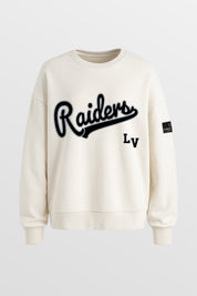 LAS VEGAS RAIDERS CLUTCH MOVE BLACK LABEL PREMIUM FLEECE CREW SWEATSHIRT BY RANDI MAHOMES