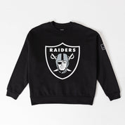LAS VEGAS RAIDERS BOLD MOVE BLACK LABEL PREMIUM FLEECE DROP SHOULDER CREWNECK