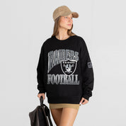 LAS VEGAS RAIDERS VICTORY PRIME BLACK LABEL PREMIUM FLEECE DROP SHOULDER CREWNECK