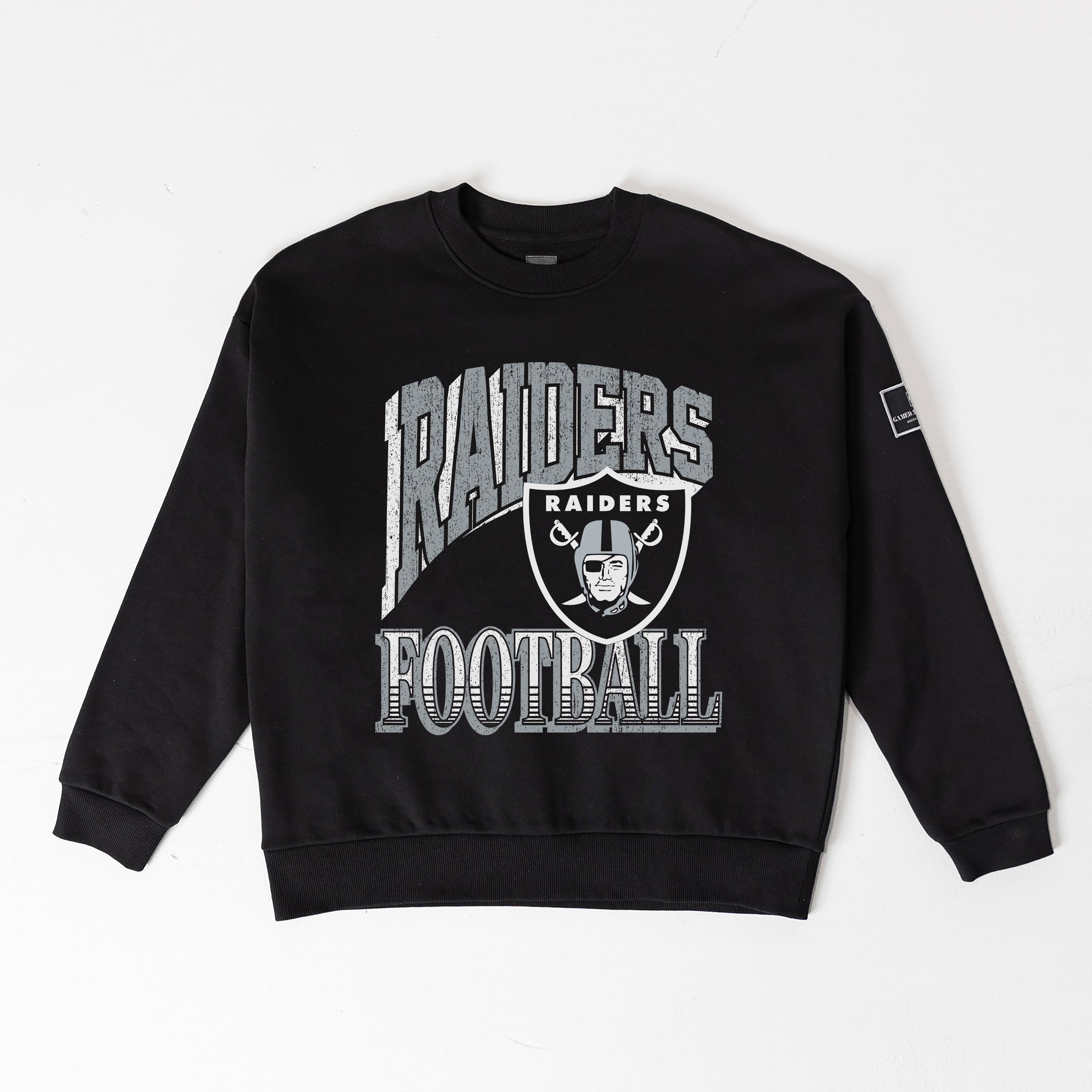 LAS VEGAS RAIDERS VICTORY PRIME BLACK LABEL PREMIUM FLEECE DROP SHOULDER CREWNECK