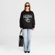 LAS VEGAS RAIDERS FIELD FOCUS BLACK LABEL PREMIUM FLEECE DROP SHOULDER CREWNECK