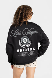 LAS VEGAS RAIDERS CLASSIC CHARM BLACK LABEL PREMIUM FLEECE DROP SHOULDER CREWNECK