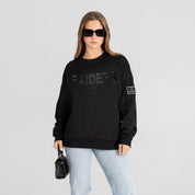 LAS VEGAS RAIDERS ELITE ERA EMBROIDERED BLACK LABEL CREWNECK PULLOVER