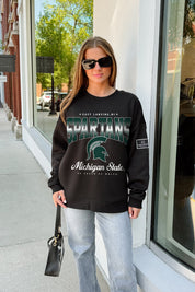 MICHIGAN STATE SPARTANS POWERHOUSE PLAY BLACK LABEL PREMIUM FLEECE CREW SWEATSHIRT