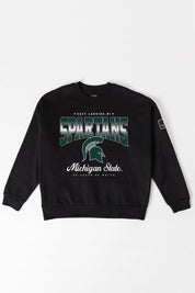 MICHIGAN STATE SPARTANS POWERHOUSE PLAY BLACK LABEL PREMIUM FLEECE CREW SWEATSHIRT
