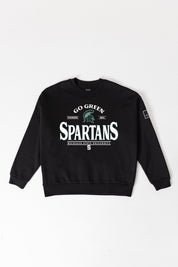 MICHIGAN STATE SPARTANS PLAYERS ONLY BLACK LABEL PREMIUM FLEECE DROP SHOULDER CREWNECK