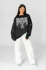 MICHIGAN STATE SPARTANS HONOR BOUND BLACK LABEL PREMIUM FLEECE CREWNECK