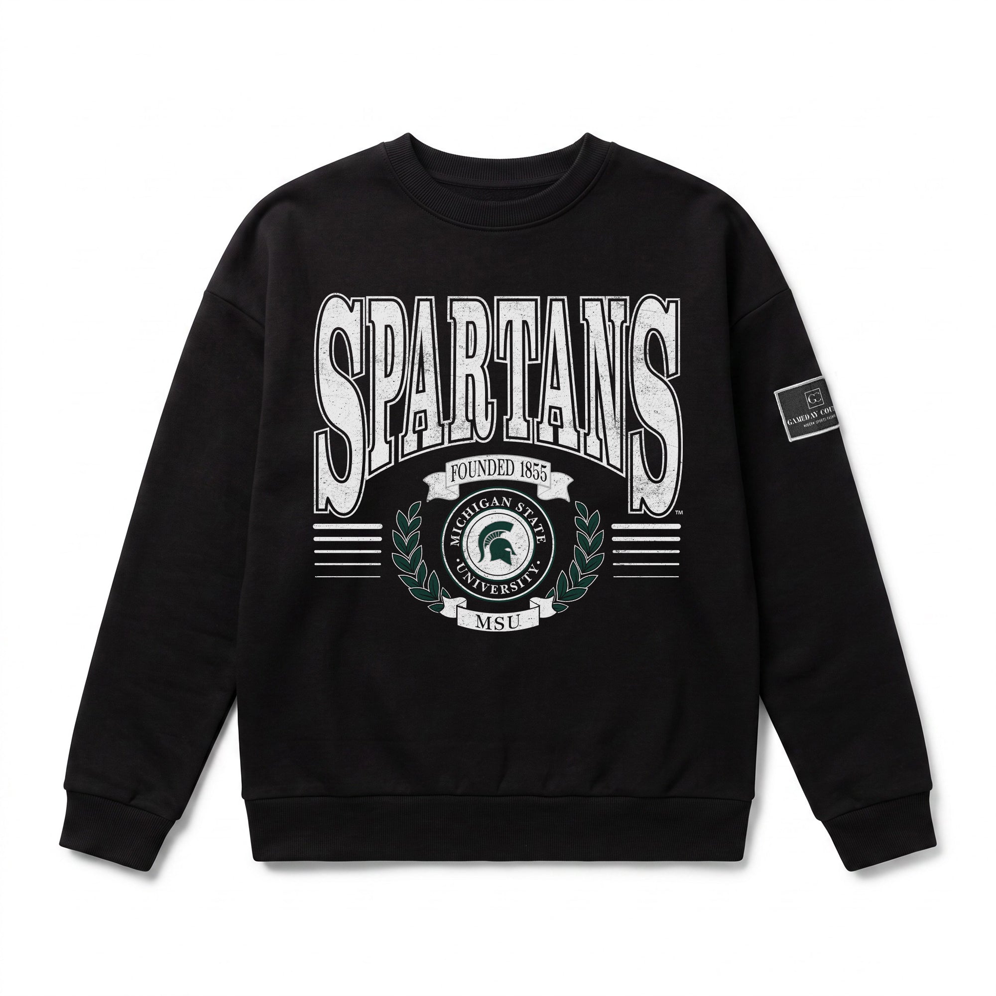 MICHIGAN STATE SPARTANS HONOR BOUND BLACK LABEL PREMIUM FLEECE CREWNECK
