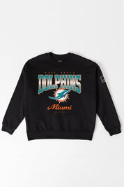 MIAMI DOLPHINS POWERHOUSE PLAY BLACK LABEL PREMIUM FLEECE CREW SWEATSHIRT
