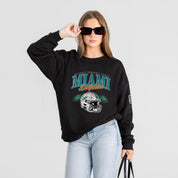 MIAMI DOLPHINS FIELD FOCUS BLACK LABEL PREMIUM FLEECE DROP SHOULDER CREWNECK