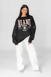 MIAMI HURRICANES HONOR BOUND BLACK LABEL PREMIUM FLEECE CREWNECK