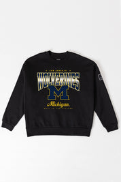 MICHIGAN WOLVERINES POWERHOUSE PLAY BLACK LABEL PREMIUM FLEECE CREW SWEATSHIRT