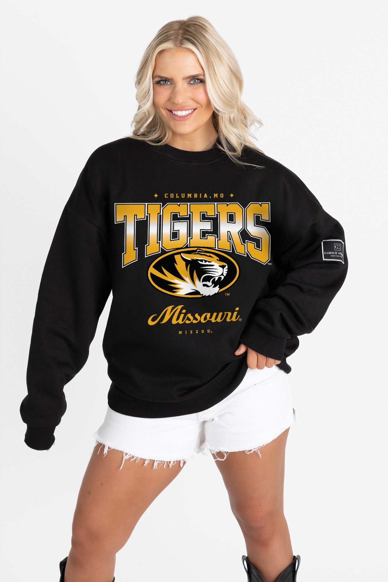 MISSOURI TIGERS POWERHOUSE PLAY BLACK LABEL PREMIUM FLEECE CREW SWEATSHIRT