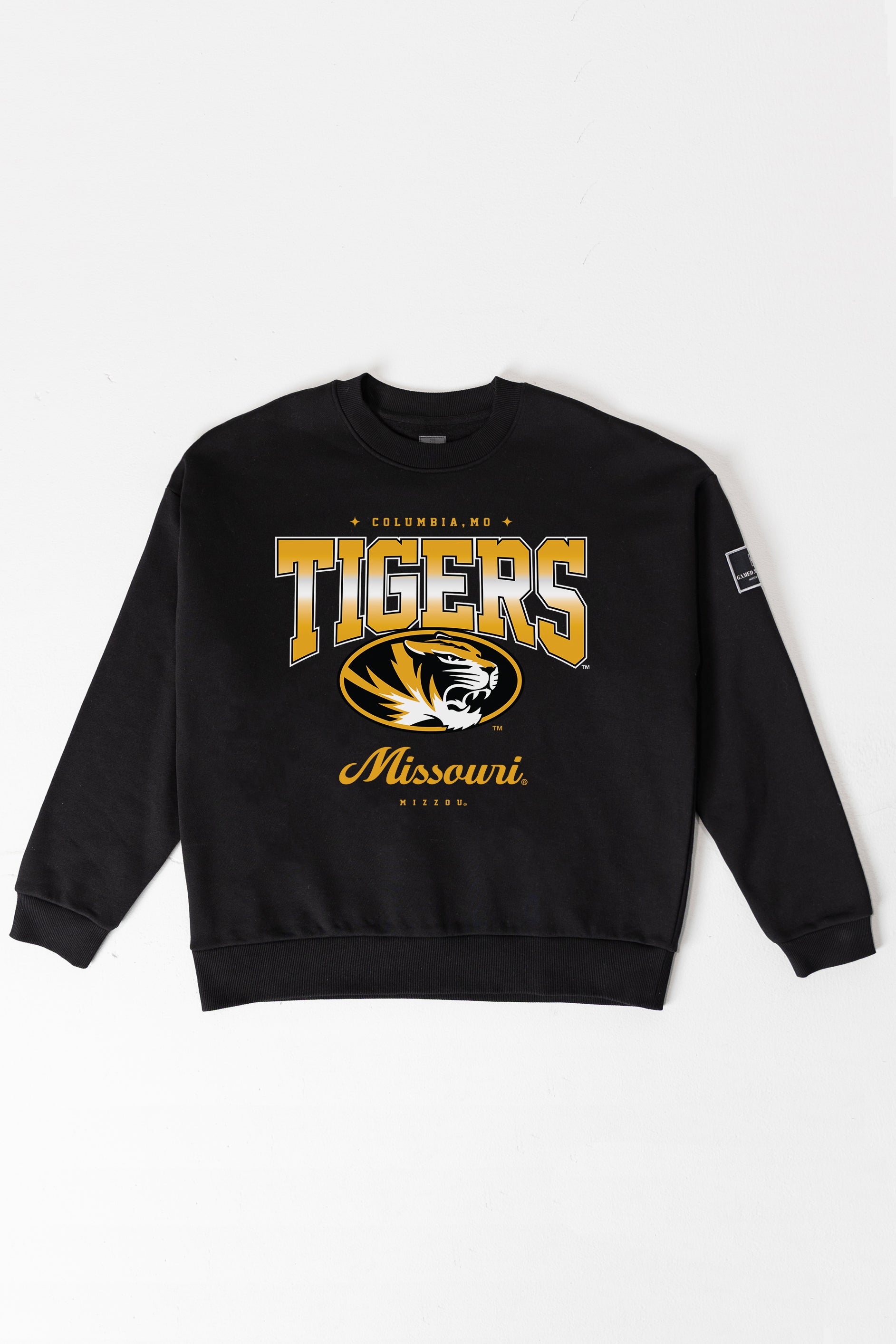 MISSOURI TIGERS POWERHOUSE PLAY BLACK LABEL PREMIUM FLEECE CREW SWEATSHIRT