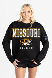 MISSOURI TIGERS LEVEL UP BLACK LABEL PREMIUM FLEECE CREW SWEATSHIRT