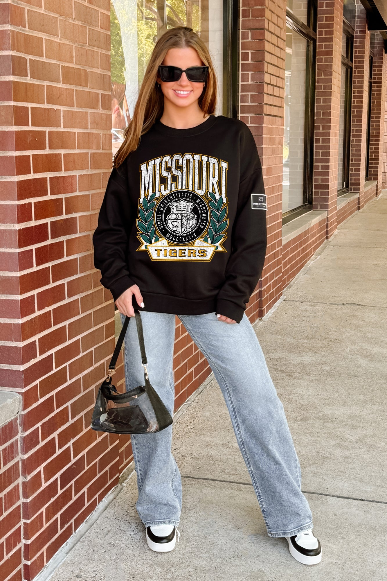 MISSOURI TIGERS VICTORY LANE BLACK LABEL PREMIUM FLEECE CREW SWEATSHIRT