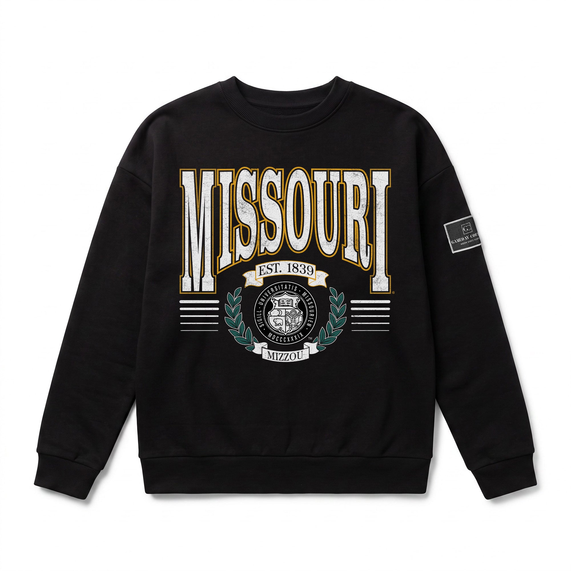 MISSOURI TIGERS HONOR BOUND BLACK LABEL PREMIUM FLEECE CREWNECK