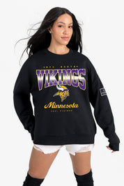 MINNESOTA VIKINGS POWERHOUSE PLAY BLACK LABEL PREMIUM FLEECE CREW SWEATSHIRT