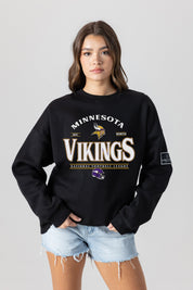 MINNESOTA VIKINGS PLAYERS ONLY BLACK LABEL PREMIUM FLEECE DROP SHOULDER CREWNECK