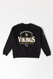 MINNESOTA VIKINGS PLAYERS ONLY BLACK LABEL PREMIUM FLEECE DROP SHOULDER CREWNECK
