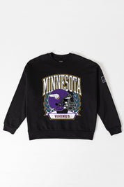 MINNESOTA VIKINGS VICTORY LANE BLACK LABEL PREMIUM FLEECE CREW SWEATSHIRT