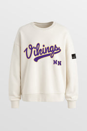MINNESOTA VIKINGS CLUTCH MOVE BLACK LABEL PREMIUM FLEECE CREW SWEATSHIRT BY RANDI MAHOMES