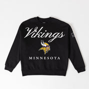 MINNESOTA VIKINGS LEGACY CLUB BLACK LABEL PREMIUM FLEECE DROP SHOULDER CREWNECK