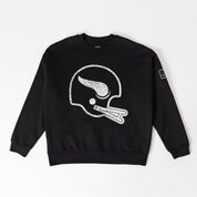 MINNESOTA VIKINGS BOLD MOVE BLACK LABEL PREMIUM FLEECE DROP SHOULDER CREWNECK