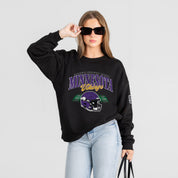 MINNESOTA VIKINGS FIELD FOCUS BLACK LABEL PREMIUM FLEECE DROP SHOULDER CREWNECK