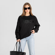 MINNESOTA VIKINGS ELITE ERA EMBROIDERED BLACK LABEL CREWNECK PULLOVER