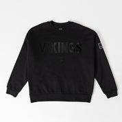 MINNESOTA VIKINGS ELITE ERA EMBROIDERED BLACK LABEL CREWNECK PULLOVER