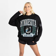 MINNESOTA UNITED LEGACY CLUB BLACK LABEL PREMIUM FLEECE DROP SHOULDER CREWNECK