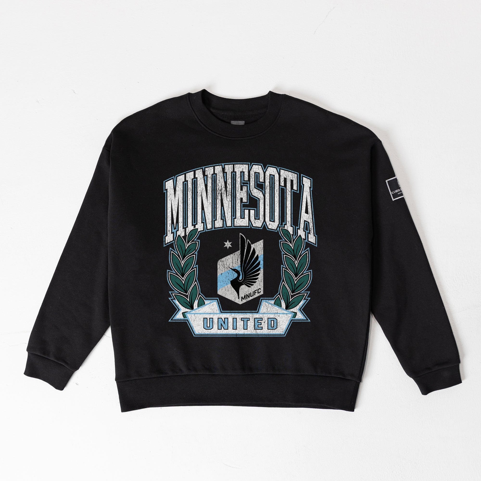 MINNESOTA UNITED LEGACY CLUB BLACK LABEL PREMIUM FLEECE DROP SHOULDER CREWNECK