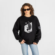 MINNESOTA UNITED BOLD MOVE BLACK LABEL PREMIUM FLEECE DROP SHOULDER CREWNECK