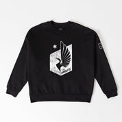 MINNESOTA UNITED BOLD MOVE BLACK LABEL PREMIUM FLEECE DROP SHOULDER CREWNECK