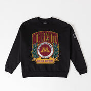 MINNESOTA GOLDEN GOPHERS VICTORY LANE BLACK LABEL PREMIUM FLEECE DROP SHOULDER CREWNECK