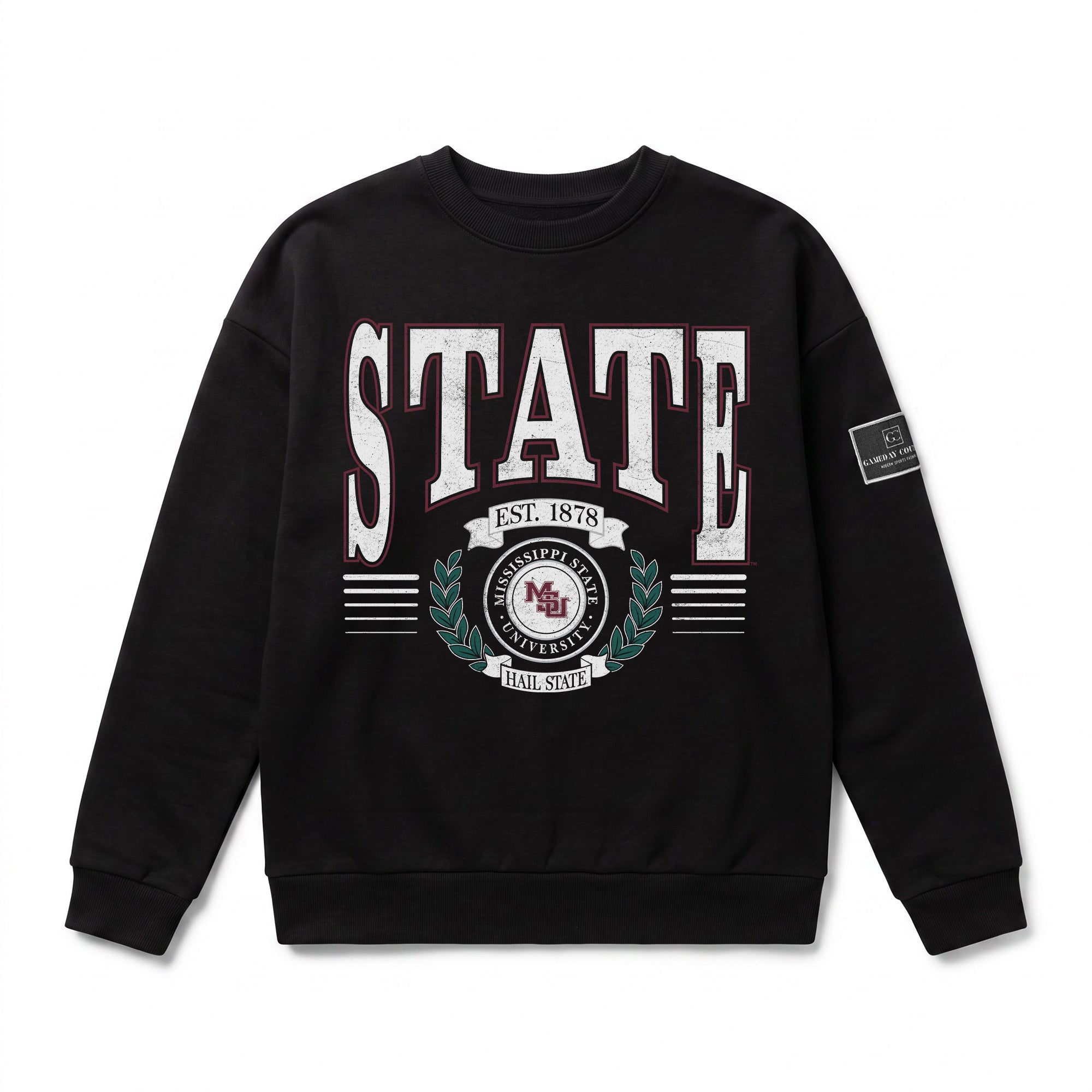 MISSISSIPPI STATE BULLDOGS HONOR BOUND BLACK LABEL PREMIUM FLEECE CREWNECK