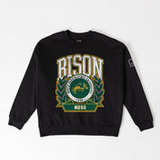 NORTH DAKOTA STATE BISON VICTORY LANE BLACK LABEL PREMIUM FLEECE DROP SHOULDER CREWNECK