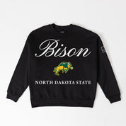 NORTH DAKOTA STATE BISON LEGACY CLUB BLACK LABEL PREMIUM FLEECE DROP SHOULDER CREWNECK
