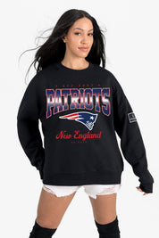 NEW ENGLAND PATRIOTS POWERHOUSE PLAY BLACK LABEL PREMIUM FLEECE CREW SWEATSHIRT