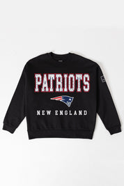 NEW ENGLAND PATRIOTS LEVEL UP BLACK LABEL PREMIUM FLEECE CREW SWEATSHIRT