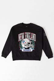 NEW ENGLAND PATRIOTS VICTORY LANE BLACK LABEL PREMIUM FLEECE CREW SWEATSHIRT