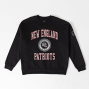 NEW ENGLAND PATRIOTS FIERCE FLOW BLACK LABEL PREMIUM FLEECE DROP SHOULDER CREWNECK