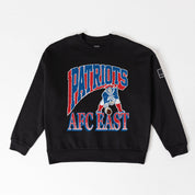 NEW ENGLAND PATRIOTS VICTORY PRIME BLACK LABEL PREMIUM FLEECE DROP SHOULDER CREWNECK
