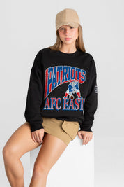 NEW ENGLAND PATRIOTS VICTORY PRIME BLACK LABEL PREMIUM FLEECE DROP SHOULDER CREWNECK