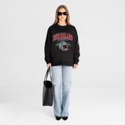 NEW ENGLAND PATRIOTS FIELD FOCUS BLACK LABEL PREMIUM FLEECE DROP SHOULDER CREWNECK